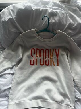 Women’s - Kids  'Spooky Season' White Graphic Sweatshirt